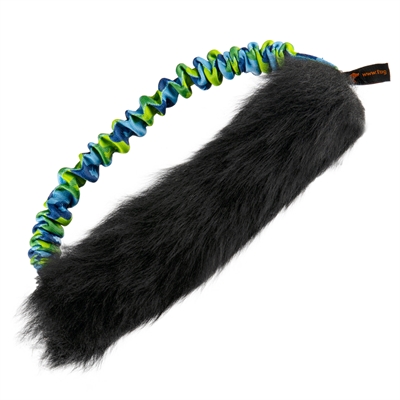 Tug-e-nuff Bungee Ring med Fåreskind Grønt & Blåt Håndtag